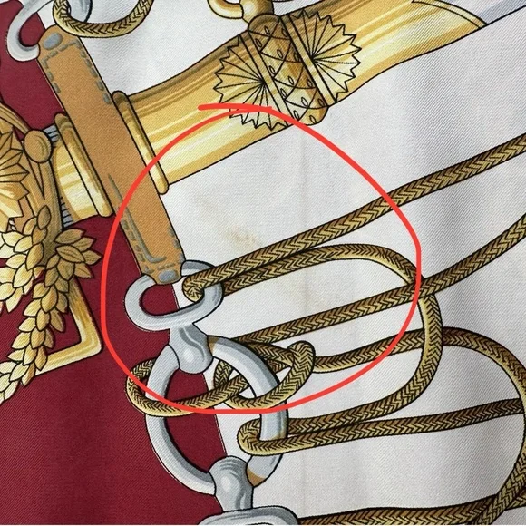 Hermès Red and Gold Scarf - Picture 10 of 10